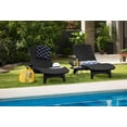 thumbnail image 5 of Keter Pacific Chaise Sun Lounger and Side Table Set, Resin Outdoor Patio Furniture, Rattan Look Charcoal, Seats 2, 5 of 8