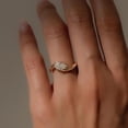 thumbnail image 2 of Women Titanium Steel Ring Plated 18K Gold With Horse Eye Zircon Geometric Tree Design Gift For Her Modern Look, 2 of 10