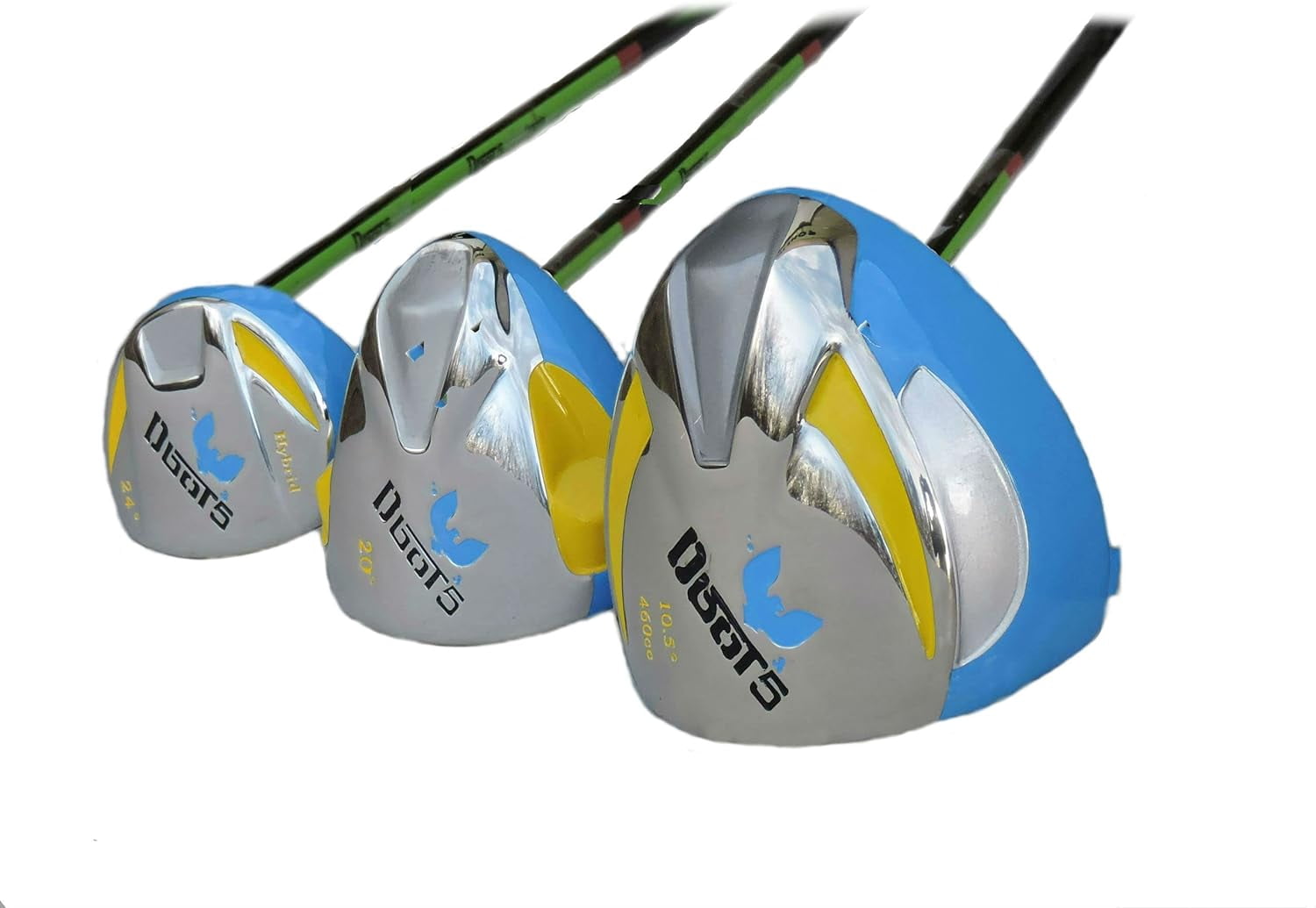 Dbot5 Hail Mary Stainless Metal New Golf Club Set, 3 Drivers, Right-Handed, Gift for Men