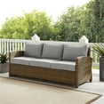 thumbnail image 2 of Crosley Furniture Bradenton Fabric & Wicker / Rattan Outdoor Sofa in Gray/Brown, 2 of 5