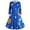 Blue, variant on Women's Vintage Collar Planet Print A-Line Flare Party Dress