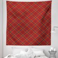 thumbnail image 1 of Plaid Tapestry, Abstract Traditional British Retro Classical Pattern, Fabric Wall Hanging Decor for Bedroom Living Room Dorm, 5 Sizes, Burgundy Deep Sky Blue, by Ambesonne, 1 of 1