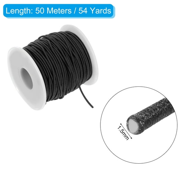 Uxcell 1.5mm 54 Yards Elastic String Cord Elastic Thread Beading String  Cord, Black 