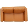 thumbnail image 4 of Veryke Contemporary Home Office Upholstered Loveseat Sofa with Wood Frame in Brown PU Leather, 4 of 7
