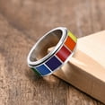 thumbnail image 5 of Rotatable Ring For Men Women Rainbow Gay LGBT Pride Couple Unisex Ring Stainless Steel, 5 of 7