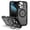Black + Clear Gray, variant on 2 In 1 Case for iPhone 12 Pro Max with Camera Frame Bracket, Compatible with MagSafe, Luxury Full-Body Protection Military-Grade Drop Proof Hybrid Phone Case Cover, Black + Black