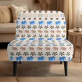 thumbnail image 2 of HELLHERO Blue Brown Elephant Armless Accent Chair Protector, Stretch Elastic Bottom Comfortable Washable Armless Accent Chair Cover for Living Room Home, 2 of 8