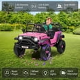 thumbnail image 3 of Lumiparty Kids Ride on Car Truck, 12V Kids Electric Vehicles Car Ride on Toy for Toddlers with Remote Control, 3 Speeds, LED Light, Music, USB for 3-6 Years, Pink, 3 of 9