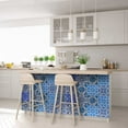 thumbnail image 6 of Mi Alma Blue/White Floral Peel & Stick Vinyl Backsplash Tiles 5x5, 24 pcs, 6 of 11