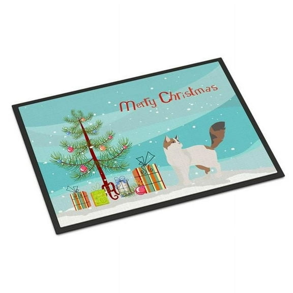Carolines Treasures CK4733MAT 18 x 27 in. Turkish Van Cat Merry Christmas Indoor or Outdoor Mat
