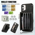 thumbnail image 2 of ELEHOLD Crossbody Wallet Case for iPhone 11 6.1" with RFID Card Slots Zipper Pocket Kickstand Function Shockproof Purse Case with Detachable Shoulder Strap for iPhone 11,Black, 2 of 8