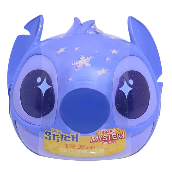 Disney Stitch Jumbo Mystery Capsule, 10 Surprises Inside, Includes Figures, Plush, and More, Ages 3 