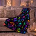 thumbnail image 6 of Mystical Mushroom Forest Fantasy Neon Glow, Mystical Woodland Scene, Warm Flannel Blanket for Cabin and Lodge, Garden Lovers Housewarming Gift, Fantasy Home Decor, 6 of 9