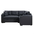 thumbnail image 4 of Nov Sectional Sleeper Sofa- 2 Pillows- USB Charger- Black Faux Leather, 4 of 6