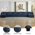thumbnail image 3 of Puremind 217" Oversized Modular Sectional Sofa, 8 PCS U/L Shaped Sectional Couches, Convertible Sofa Bed, Cloud Couch for Living Room, Blue, 3 of 8