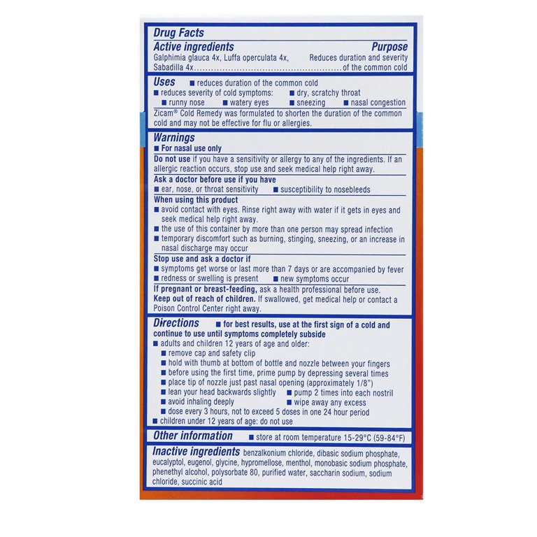 Zicam Cold Remedy Shorten Cold + Multi-Symptom Nasal Relief 0.5 oz
