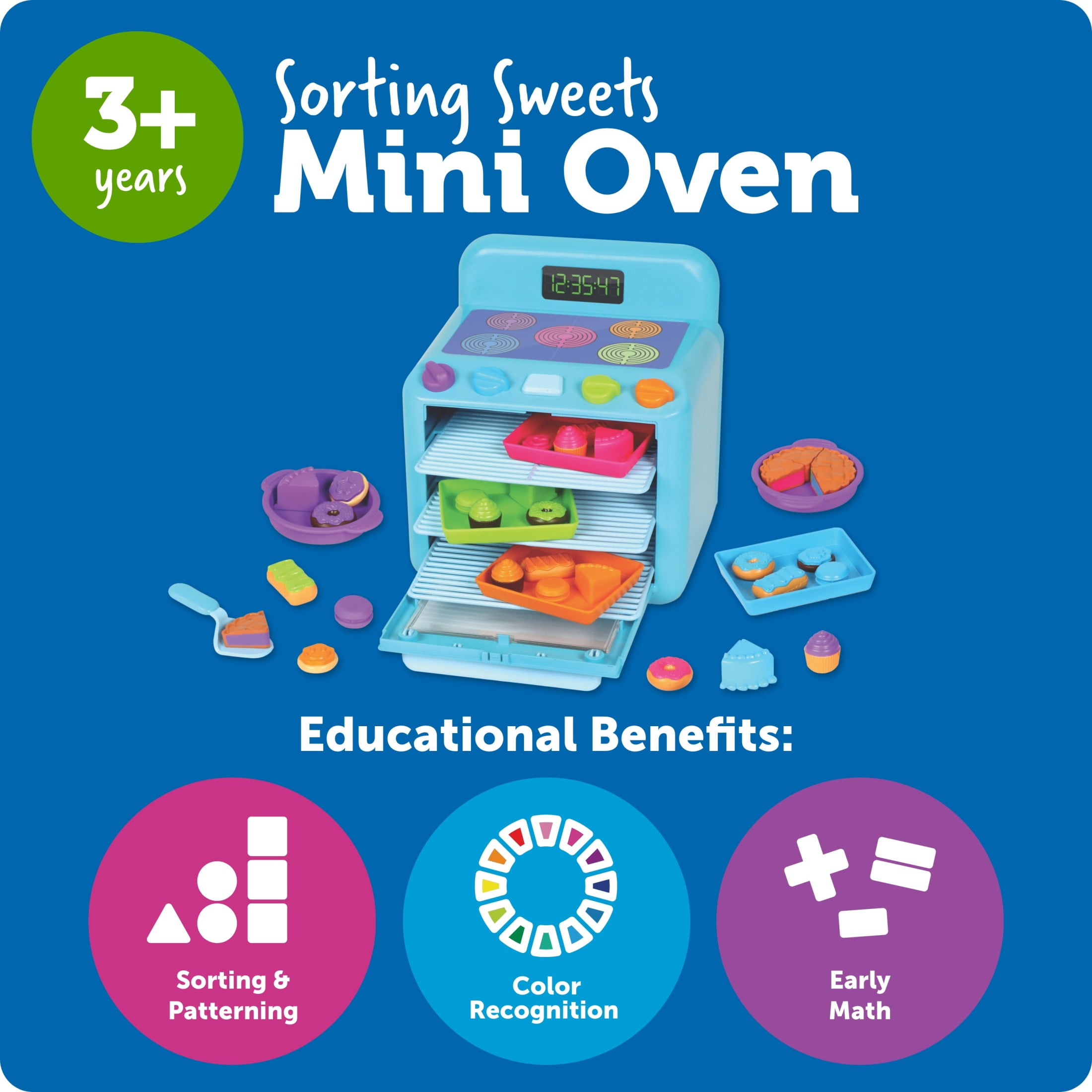 Learning Resources Sorting Sweets Mini Oven, Pretend Play Food, Play Kitchen Set, Ages 3 +
