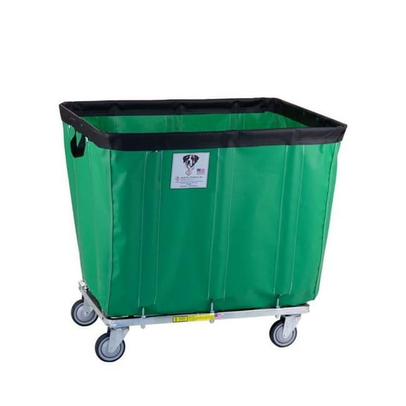R&B Wire Products 418SOC-FG 18 Bushel Vinyl Basket Truck All Swivel Casters, forest Green - 44.5 x 32 x 38.75 in.