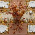thumbnail image 4 of WANGQI Fall Color Wild Flowers Pumpkin Table Runner Table Decoration for Kitchen Dining Dinner Autumn Home Decor, 4 of 6