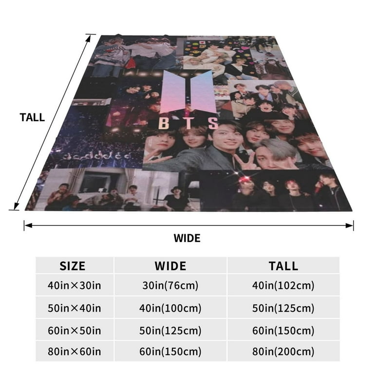 Kpop Bts Fleece Blanket Super Soft Cozy Throw Blanket 40