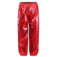 thumbnail image 7 of TiaoBug Boys Girls Modern Hip Hop Jazz Dance Outfit Shiny Metallic Long Sleeve T-Shirt with Pants Set Red 180, 7 of 7