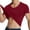 Red, variant on Admvng Mens Summer Shirts Solid Color V-Neck Pullover T-Shirt Fitness and Outdoor Seamless Stretch Tight Top M-5XL