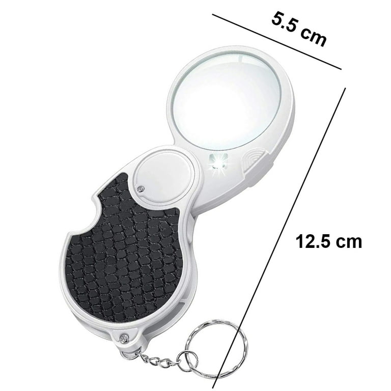 NeweggBusiness - 5X Pocket Magnifying Glass Handheld with Light Mini  Illuminated Folding Magnifier Lighted Magnifier for Reading Inspection Low  Vision Flip Open Lens with Battery Cover2 Pieces