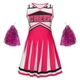 thumbnail image 2 of Girls Cheerleading Performance Outfit Dance Gymnastics with Top and Skirt for Kids Youth Set Hot Pink Size 13-14 Y, 2 of 6