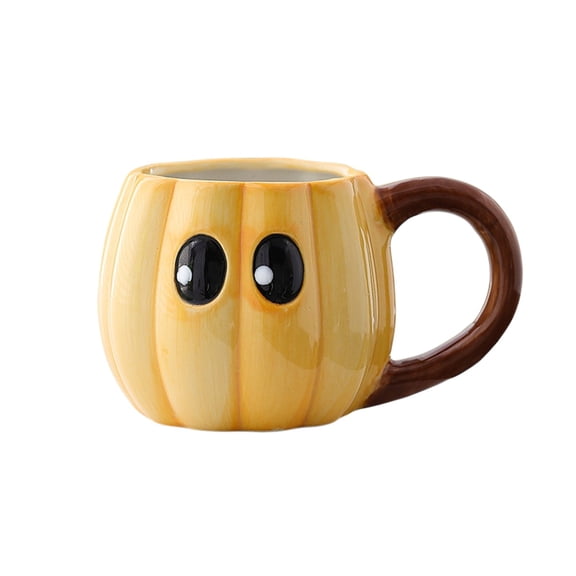 15 oz Halloween Ghost Coffee Mug Cute Ceramic Ghost Face Design Novelty Drinking Cup for Coffee Tea Hot Chocolate Halloween Accessories Birthday Gifts for Adults Kids Women Men