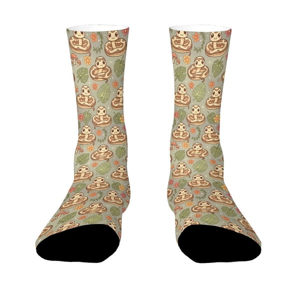 Cute Ball Python Funny Novelty Crew Socks for Women Men Sports