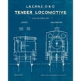 thumbnail image 3 of Wild Apple Portfolio 20x24 Black Modern Framed Museum Art Print Titled - Locomotive Blueprint III, 3 of 5