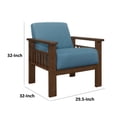 thumbnail image 5 of Bella 32 Inch Accent Chair Armchair- Storage Arms- Blue- Solid Rubberwood, 5 of 5