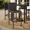 thumbnail image 3 of Martha Stewart Set of 2 Indoor-Outdoor Patio Bar Stools in Brown Rattan Wicker, 3 of 12