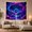 Glowing Cube, variant on Moon Stars Rocket with Ship Angled Diagonally Soaring, Mystical Fantasy for Space Lovers, Galaxy Room Decor, Mother'S Day Gift, Tapestry Wall Hanging for Bedroom and Dorm