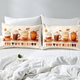 thumbnail image 4 of YST Fall Pumpkin Drinks Sheet Set For Kids Autumn Thanksgiving Sheets Full Size, Autumn Maple Leaves Bed Sheets Set Fall Decorations Fitted Sheet + Flat Sheet + 2 Pillow Cases, 4 of 5