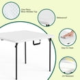 thumbnail image 3 of HaiCube 36-Inch Folding Table, Heavy Duty HDPE Portable Card Table, 300lb Capacity, No Assembly, Waterproof for Camping, Picnic, Party, White, 3 of 8
