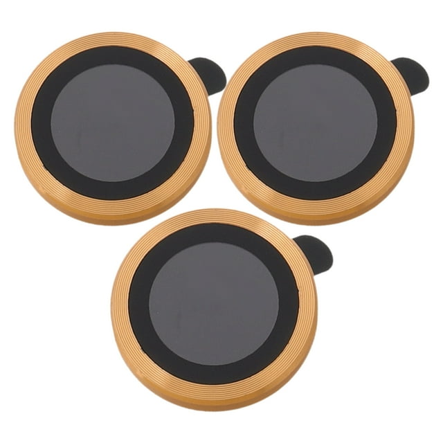HAMPPLIES 3Pcs Golden Tempered Glass Phone Camera Lens Protector with High Transparency and Ultrathin Design