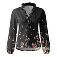 thumbnail image 4 of Dyegold Womens Tops Dressy Casual Womens Summer Tops Long Sleeve Fashion Floral Ruffle V Neck Blouses Plus Size Shirts for Work Business Casual T Shirts, 4 of 5