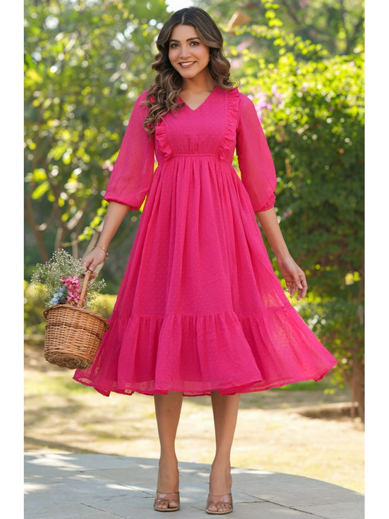 chiffon fit and flare dress 11152: Chiffon Fit and Flare Dress with Asymmetric Ruching