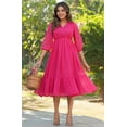 thumbnail image 5 of Pink Dobby Chiffon Self Design Fit & Flare Dress, 5 of 9