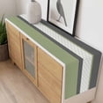 thumbnail image 4 of Sage Green Morocco Table Runner - 48 Inch Long, Kitchen Dining Table Runner Dresser Scarves, Modern Stitching Geometric Striped Grey Farmhouse Decor for Coffee Tables Wedding Party Banquet, 4 of 8
