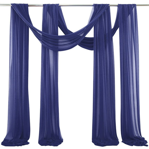 Cortina de Gasa Transparente, Decoración de Arco para Bodas, Poliéster Suave, Fondo para Fotografía, Decoración para Fiestas, Tamaño Ajustable, 70 Cm, 2 Unidades