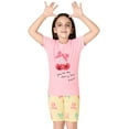 thumbnail image 4 of Topgal 3 Pieces Girls Cotton Pajamas Set Sung Fit Comfort Sleepwear for Little Kids Pink Cherry Sleepover PJ Size 10, 4 of 7