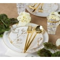 thumbnail image 5 of PLASTICPRO 128-piece Gold Floral Plastic Plates Disposable Heavy Duty Elegant Plate for Party, 7'' & 10'', 5 of 8
