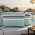 thumbnail image 2 of Outdoor Pillow Cover Simple Stripe Set of 2 Waterproof Throw Pillowcases Green And Grey Geometric Pattern Decorative Patio Furniture Pillows for Couch Garden Indoor & Outdoor Use, 2 of 9