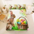 thumbnail image 5 of Erosebridal Farmhouse Animal Rabbit Kids Full Size Sheets,Watercolor Easter Egg Colorful Ink Painting Bed Sheets 4 Pieces, 5 of 6