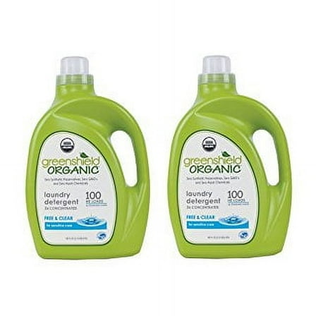 GreenShield Laundry Detergent, Free & Clear Org, 100 Ounce (Pack of 2)