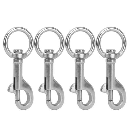 

4PCS Swivel Eye Bolt Snap Hook 316 Stainless Steel Marine Grade Scuba Diving Clip for Ship 4#