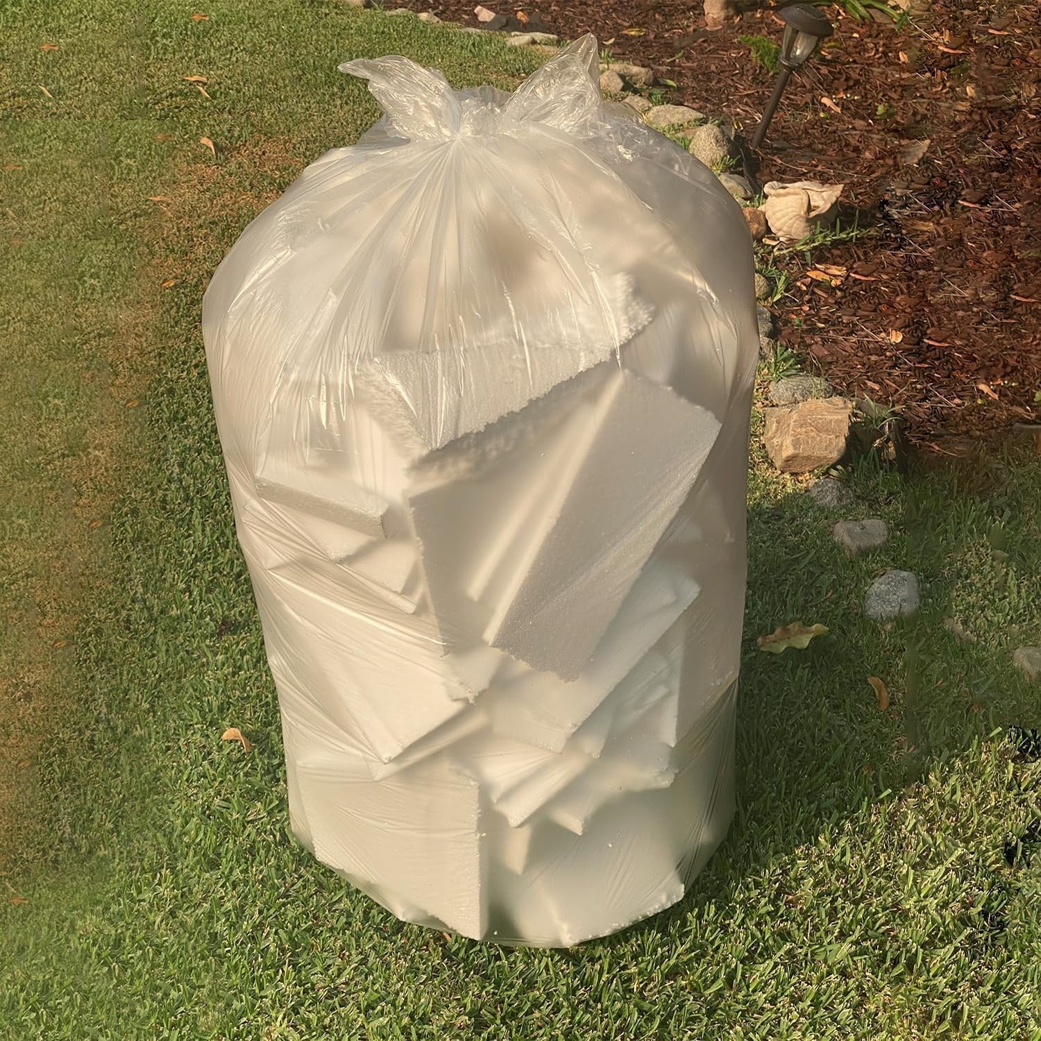 33 Gallon Clear Trash Can Liners - 33" x 40" - High Density Garbage Bags - Case of 500 - Multipurpose for Office, Outdoor, Recycling, Industrial and Commercial