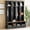 Black + Particle Board+MDF-1, variant on 3-in-1 Farmhouse Entryway Hall Tree, Mint Green Coat & Shoe Rack with 8 Hooks & Storage Bench